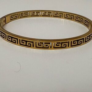 Gold Greek Key Bangle Bracelet